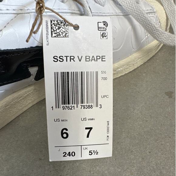 Adidas SSTR V Bape Sneakers Size M6 W7 Tags No Box main image 8